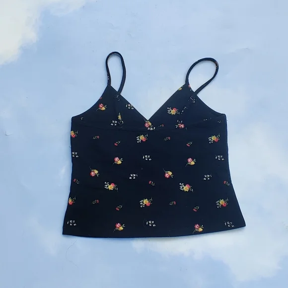 Black Floral Print Tank Top - Picture 4 of 4